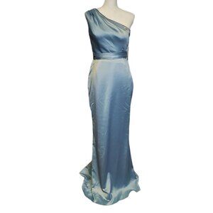 adgley Mischka One Shoulder Blue Dress